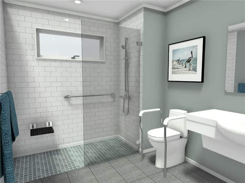 Accessible bathroom shower seat